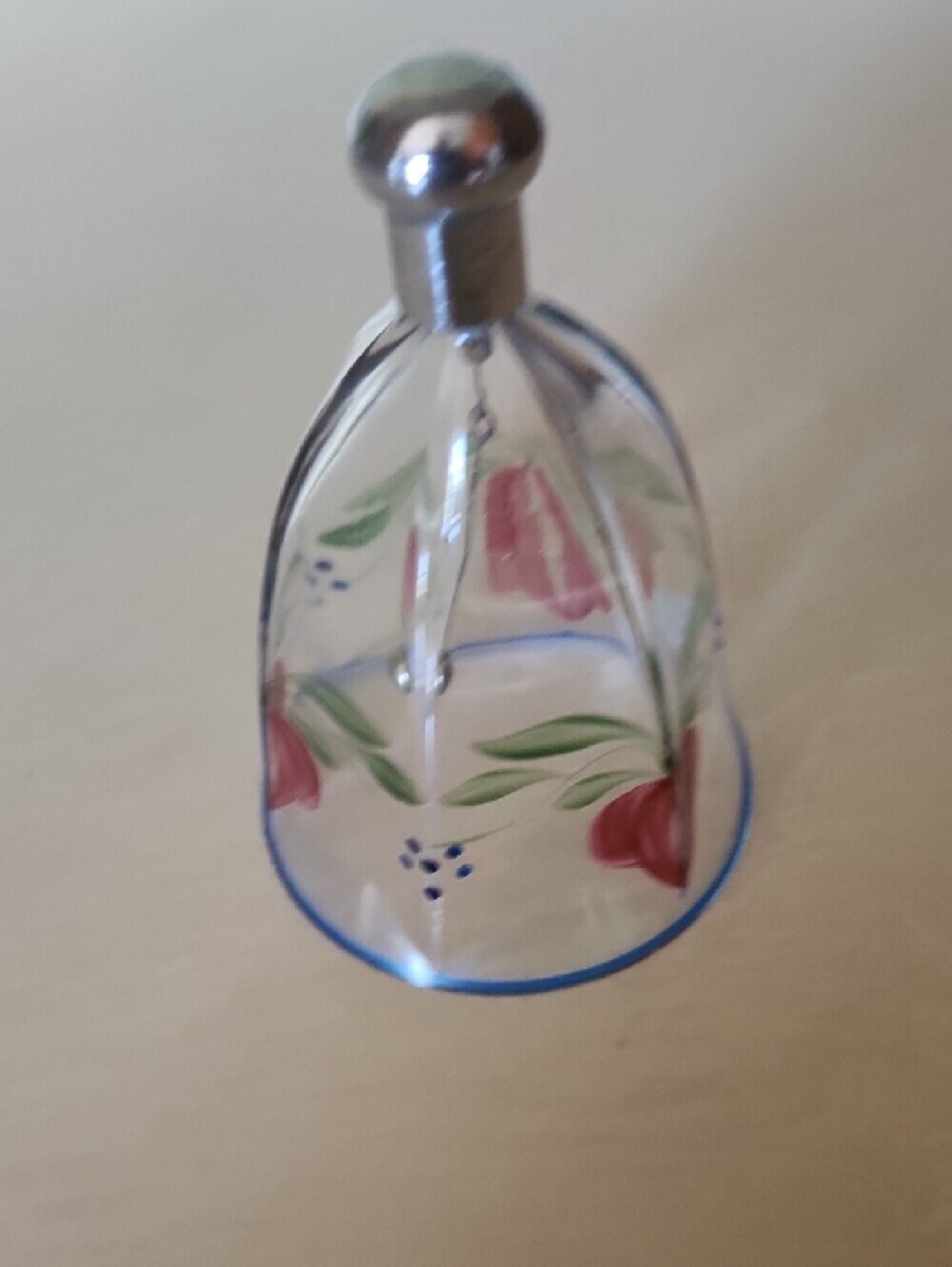 Vintage Orrefors Maja Crystal Dinner Bell Hand Painted Signed Eva Englund EEAL - Picture 7 of 8